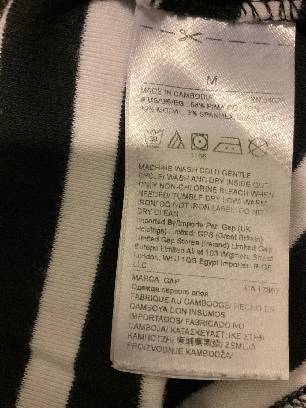 GAP Black & White Striped Long-Sleeve Boatneck Top - Picture 4 of 4
